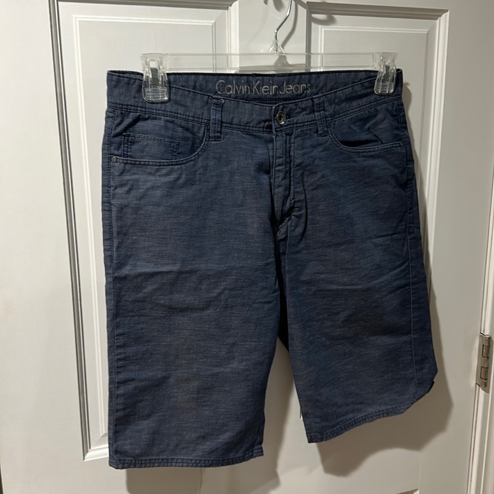 Calvin Klein - Navy Patterned Men’s Shorts, Size 30